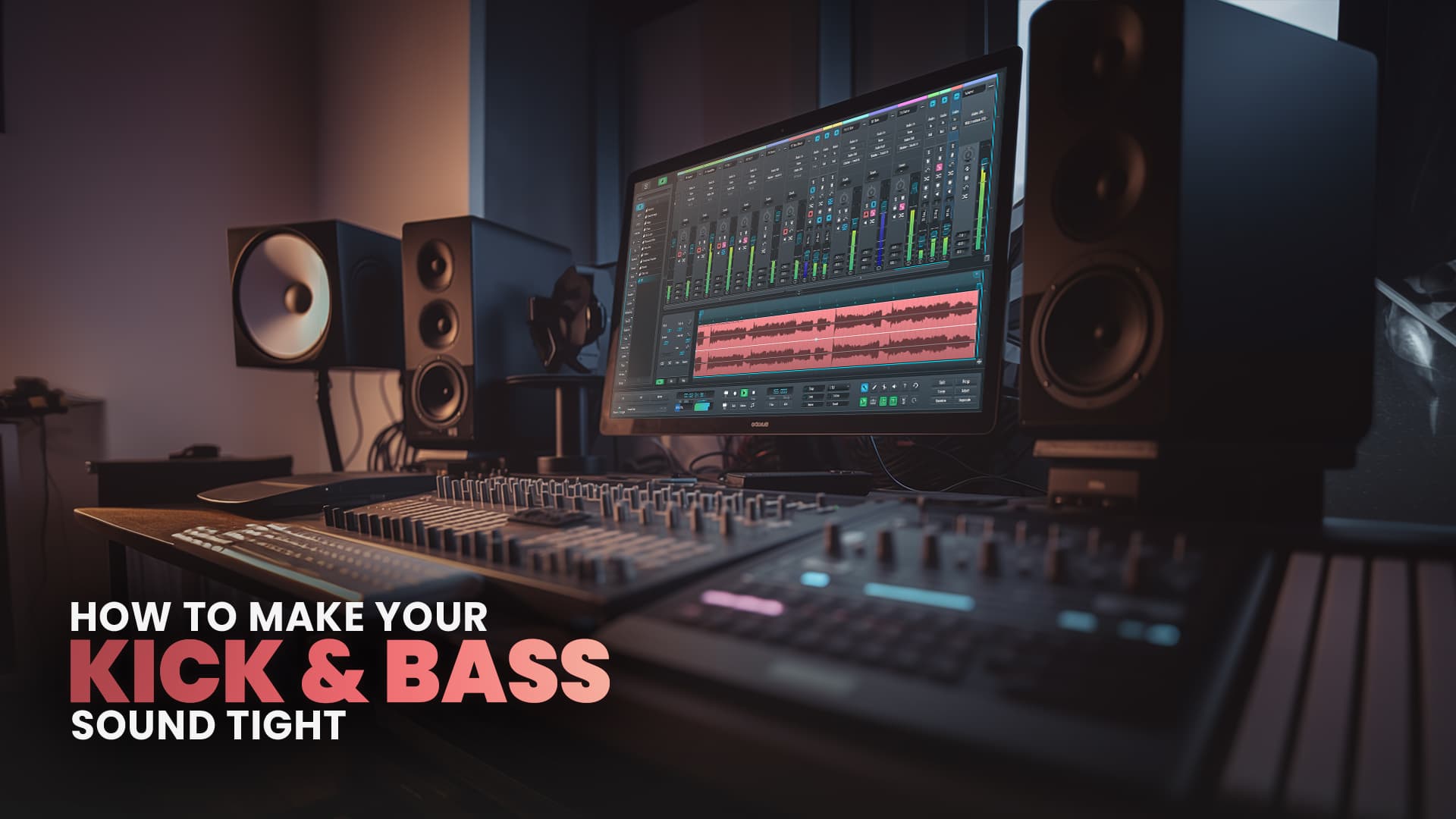 This is the featured image of the Make Your Kick and Bass Sound Tight blog article.