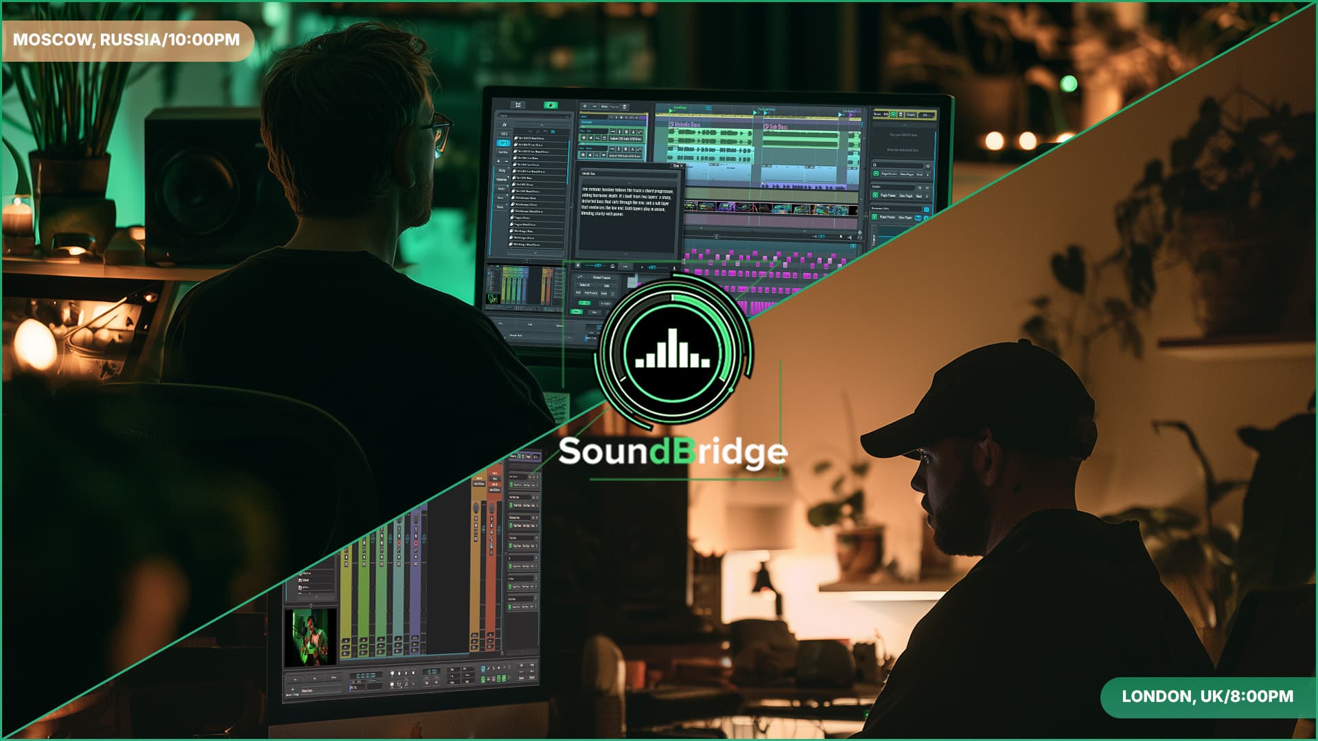 This is the featured image of the SoundBridge vs Audiotool: Professional Remote Production blog article.